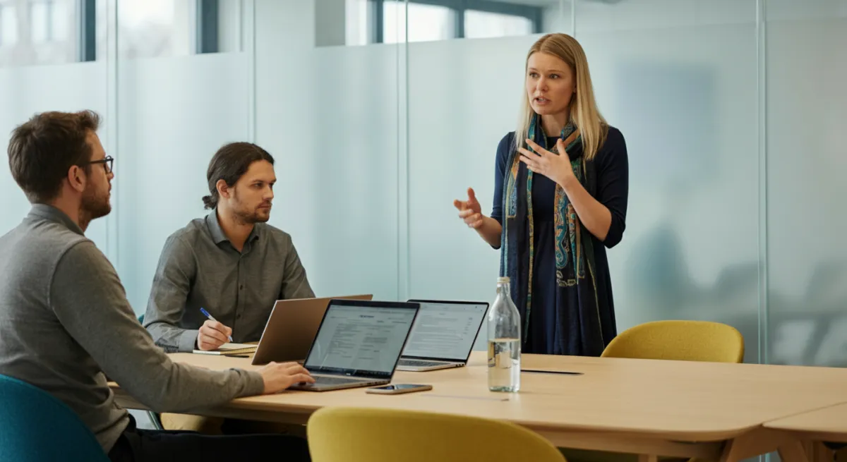 Empreendedores numa reunião de negócios em Portugal